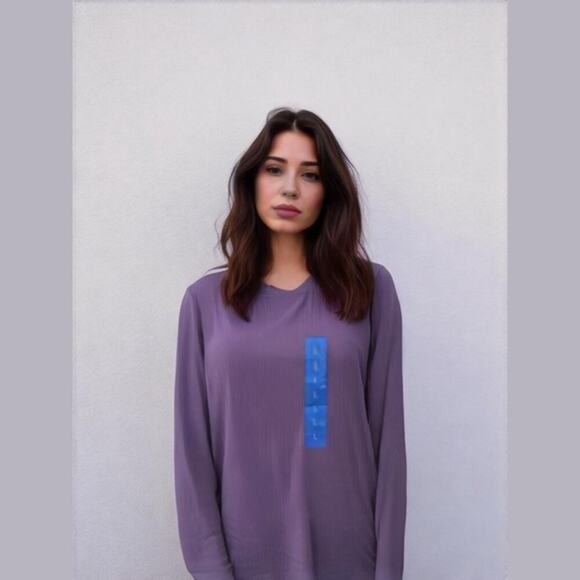 NWT Danskin Ladies' Ribbed Long Sleeve Active Top – Purple, Size L - Picture 1 of 11